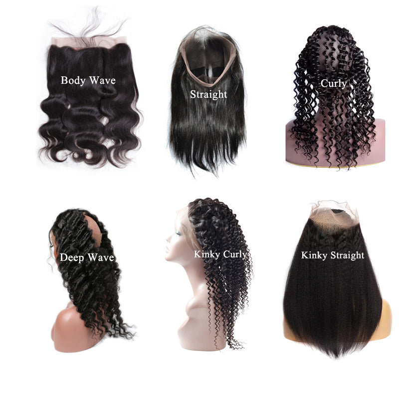360 Frontal: Straight, Body Wave, Curly, Deep Wave 100% Virgin Hair