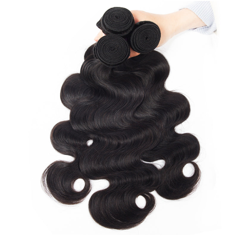 4 Bundles with a 5x5 HD Lace Closure Body Wave Virgin Hair Extensions
