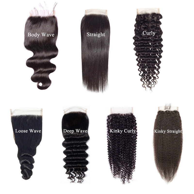 HD Closure: 5x5 6x6 7x7 2x6 All Textures 100% Virgin Hair