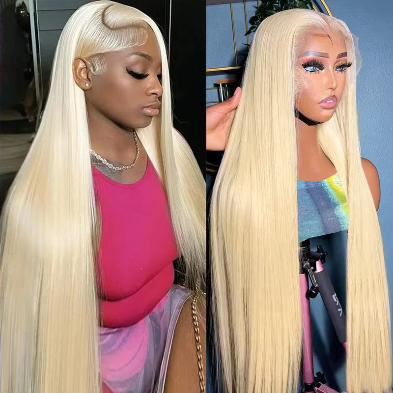 BARBIE - HD Blonde 613 Straight 4x4 5x5 6x6 7x7 Closure Wig 13x4 13x6 Frontal Wig Pre-Plucked Human Hair Wig
