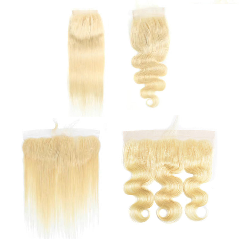 #613 Blonde 4x4 5x5 6x6 7x7 Closure, 13x4 13x6 Frontal Body Wave /Straight 100% Virgin Hair