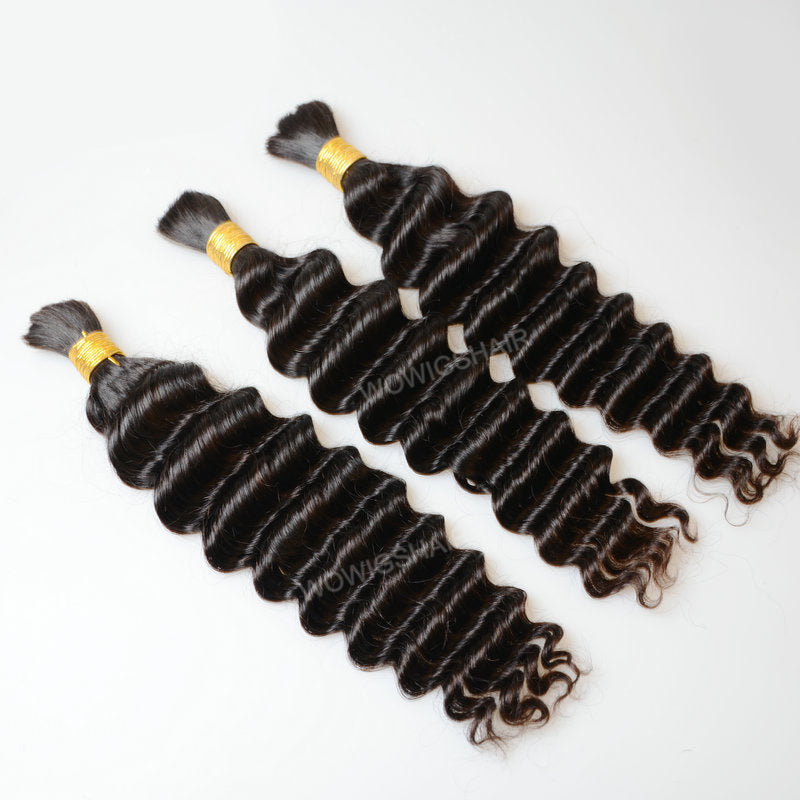 ✨BULK HAIR for Braiding (NO WEFT)✨ Deep Wave 3 Bundles Deal 16-28 inch Human Hair Extensions