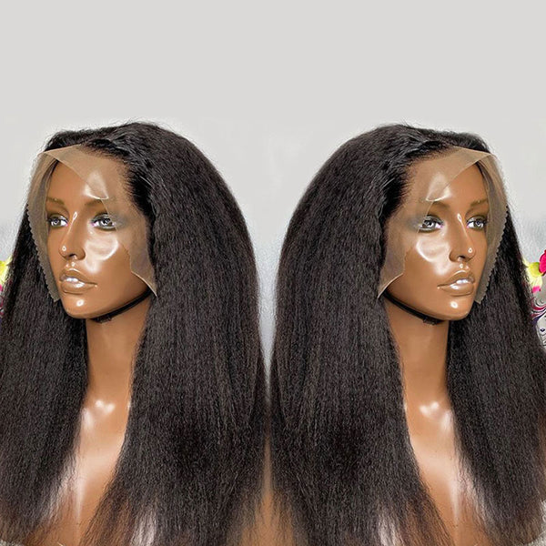 Kinky Straight 13x4 Lace Fronts Wig 100% Human Hair Wig