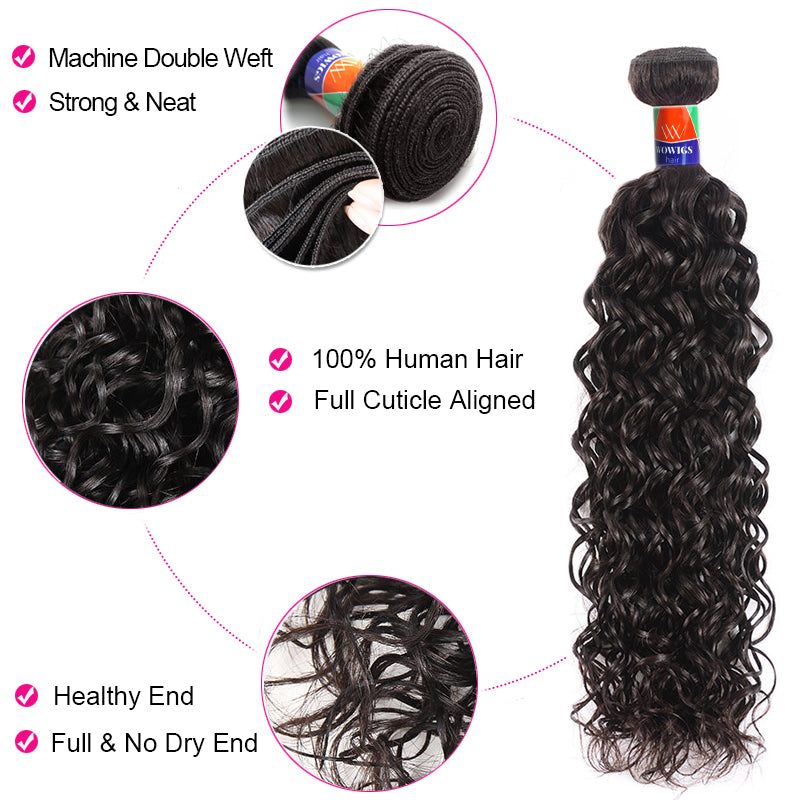 3 Bundles With a 4×4 Lace Closure Curly Hair 12-32 inch Virgin Hair Extensions