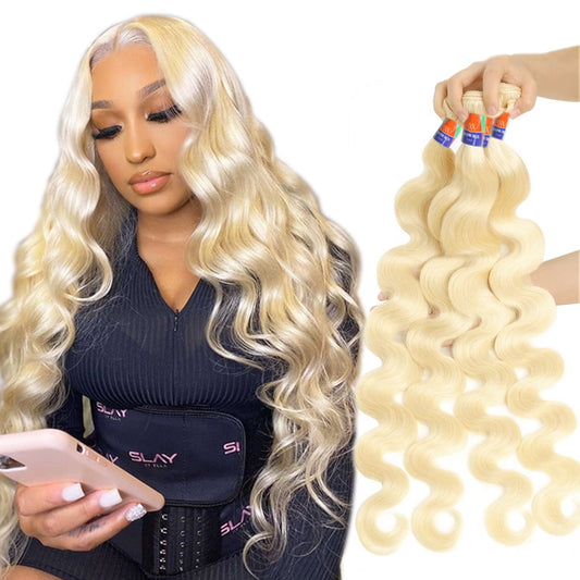4 Bundle Deals Blonde #613 Body Wave 12-40 inch 100% Human Hair Extensions