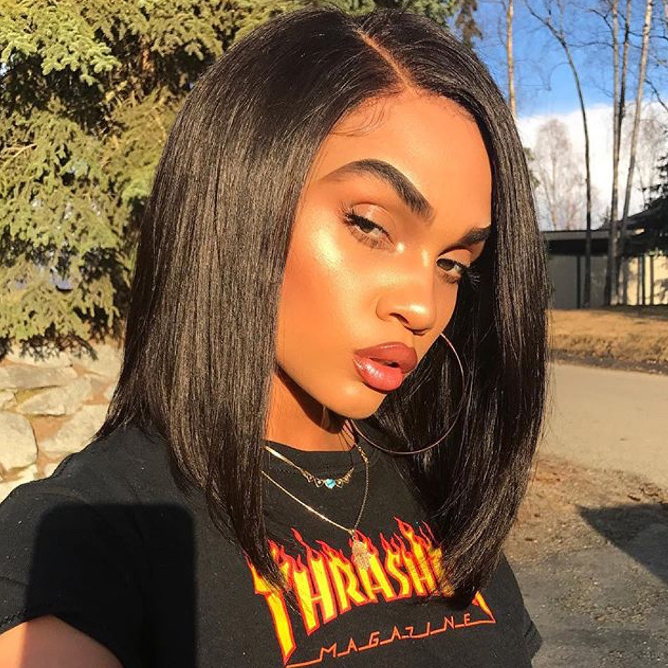 Short Bob Wigs 100% Virgin Human Hair Wigs Lace Front Wig Full Lace Wig 1