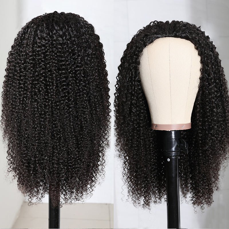Kinky Curly Flip-Over Half Wig 100% Virgin Hair