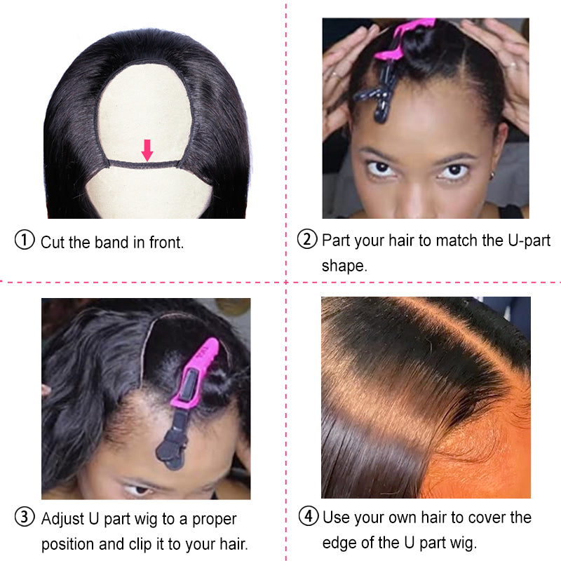 LUCY - Curly Hair U Part Wig V Part Wig Natural Color 100% Human Hair