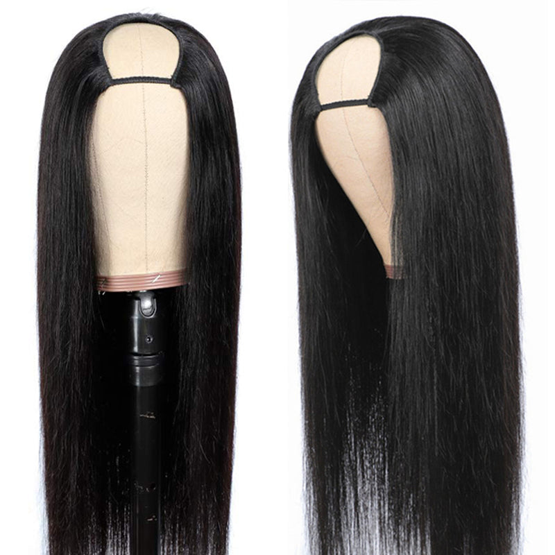 JOY - Straight Hair U Part Wig V Part Wig Natural Color 100% Human Hair