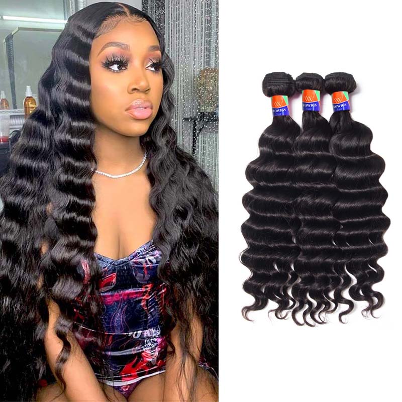3 Bundle Deals Deep Wave 12-32 inch 100% PREMIUM Virgin Hair Extensions