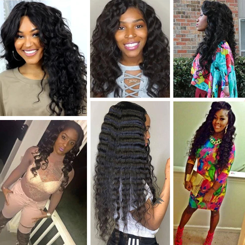 3 Bundle Deals Deep Wave 12-32 inch 100% PREMIUM Virgin Hair Extensions