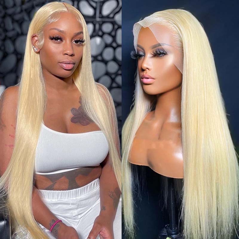 KATE - Pre Plucked Blonde 613 Straight Human Hair Wig 4x4 5x5 6x6 7x7 Closure Wig 13x4 13x6 Frontal Wig