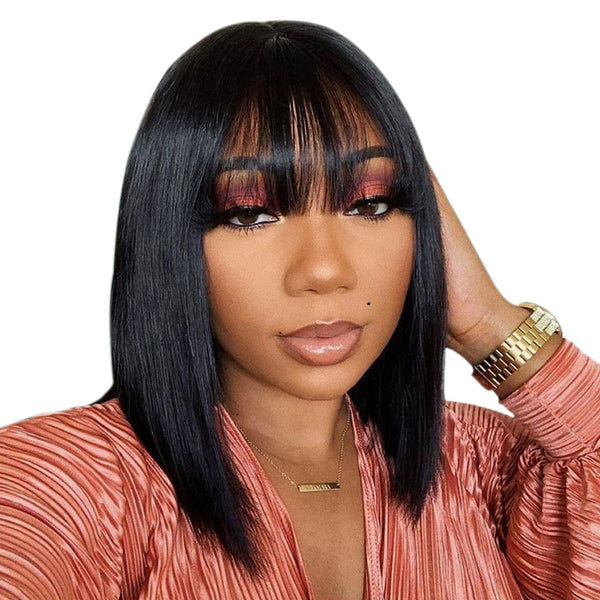 Bob with Bangs Lace Front Wig 100% Human Hair Wigs 🎁OCTOBER SPECIALS