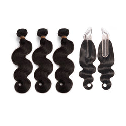 3 Bundles with a 2×6 Lace Closure Body Wave Virgin Hair Extensions