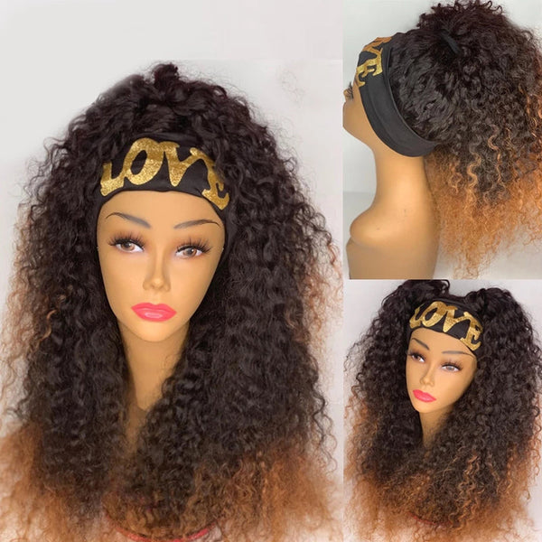 Ombre Curly Headband Wig Human Hair Wig 🎁OCTOBER SPECIALS