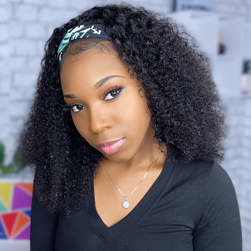Kinky Curly Headband Wig 100% Human Hair Wig 🎁OCTOBER SPECIALS