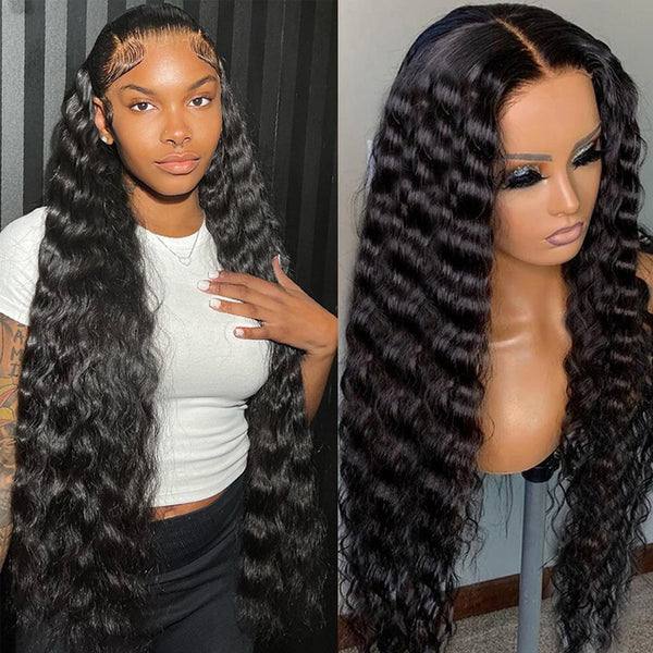[20-40 inch] Deep Wave Glueless Wigs 4x4 5x5 13x4 13x6 Lace Wig 100% Virgin Hair
