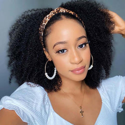 Kinky Curly Headband Wig 100% Human Hair Wig 🎁OCTOBER SPECIALS