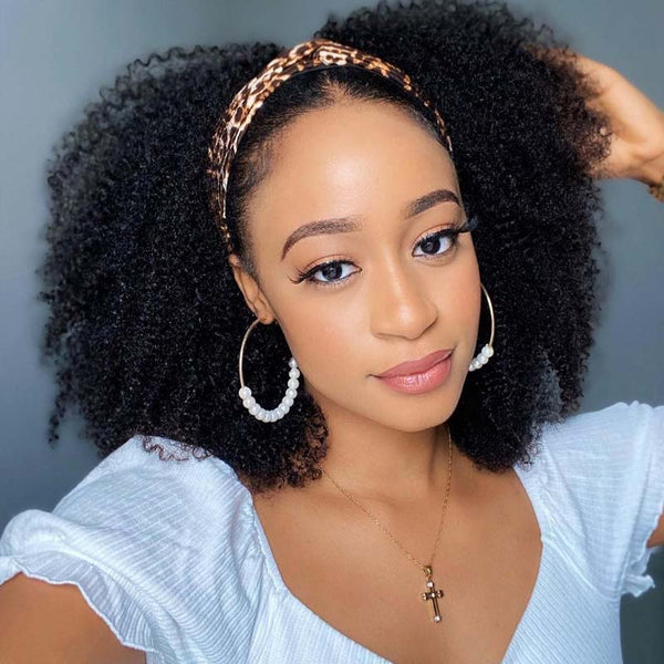 Kinky Curly Headband Wig 100% Human Hair Wig 🎁OCTOBER SPECIALS
