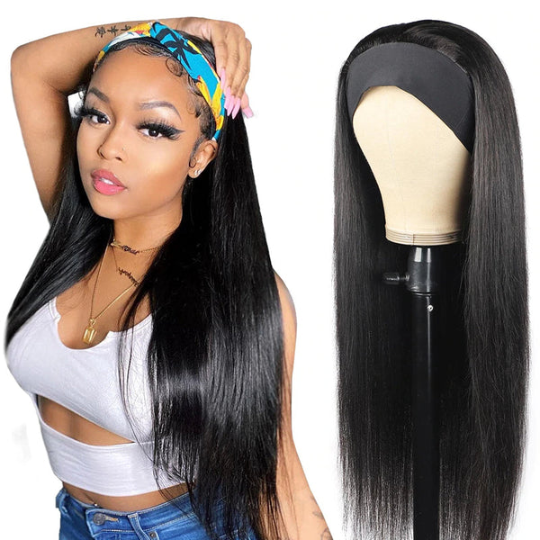 Straight Hair Headband Wig 100% Human Hair Wig 🎁OCTOBER SPECIALS