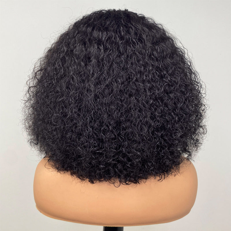 Curly Wig with Bangs Full Machine Made Wig 100% Human Hair Wig 🎁OCTOBER SPECIALS