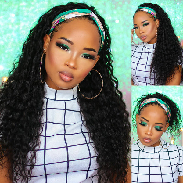 Curly Hair Headband Wig 100% Human Hair Wig 🎁OCTOBER SPECIALS