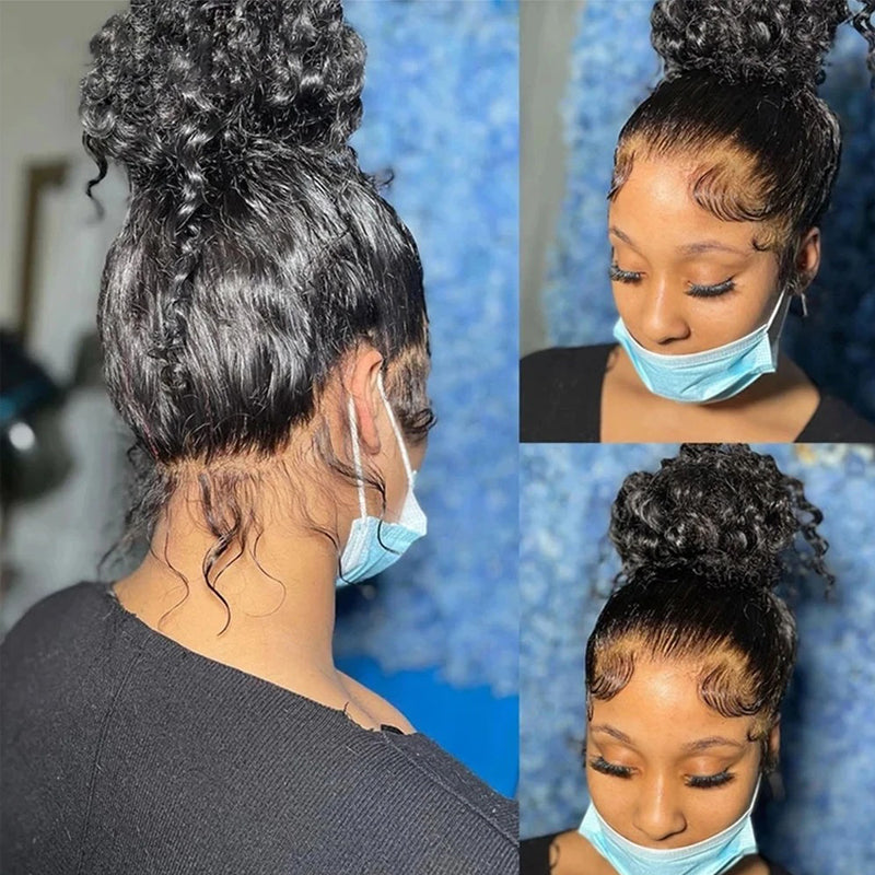 Italian Curly Full Lace Wig Pre-Plucked Virgin Hair Wig
