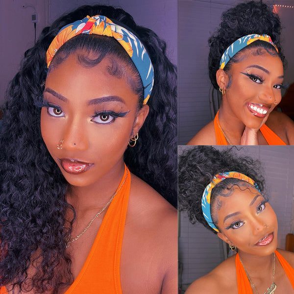 Curly Hair Headband Wig 100% Human Hair Wig 🎁OCTOBER SPECIALS