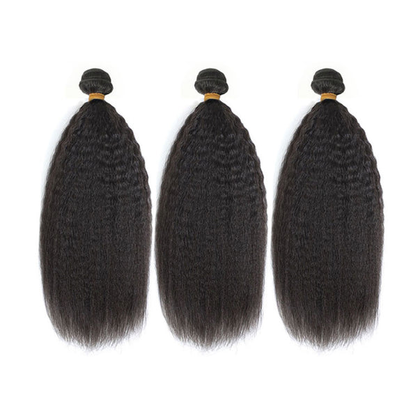 3 Bundle Deals Kinky Straight Hair 12-30 inch 100% Virgin Hair Extensions