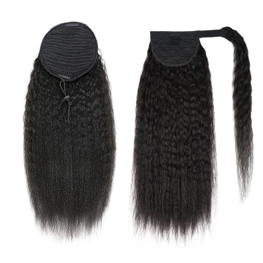 Ponytail Kinky Straight 100% Virgin Human Hair