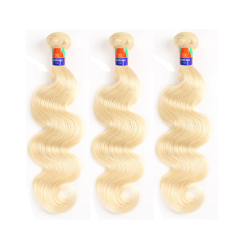 #613 Blonde 3 Bundle Deals Body Wave 12-38 inch Human Hair Extensions