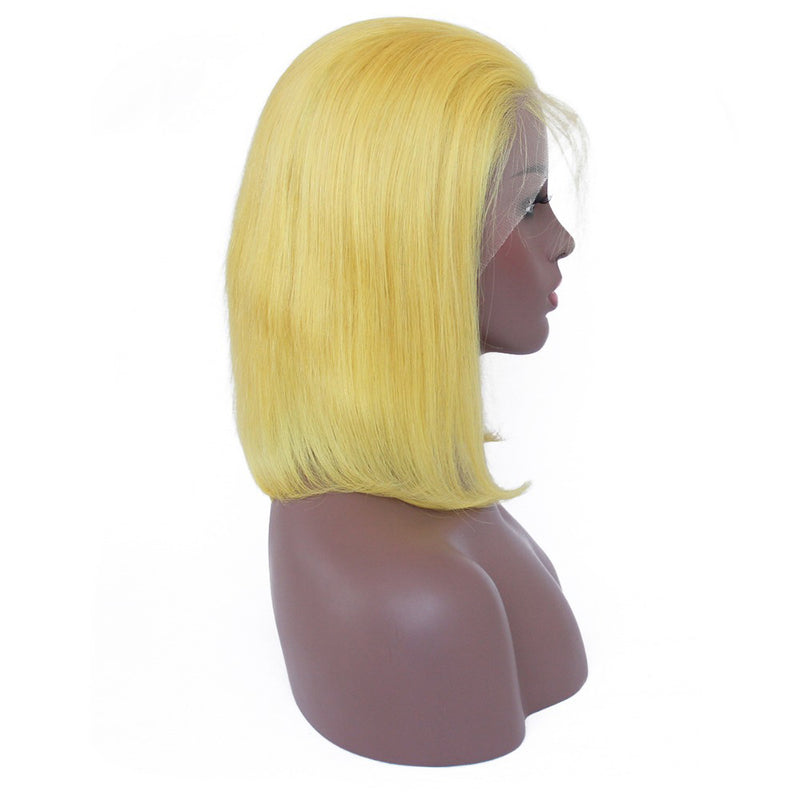 Yellow Bob Wigs Lace Front Wig Full Lace Wig 100% Human Hair Wigs