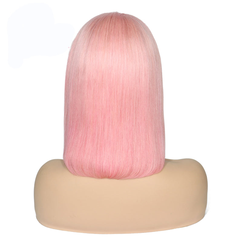 Pink Bob Wigs Lace Front Wig Full Lace Wig 100% Human Hair Wigs