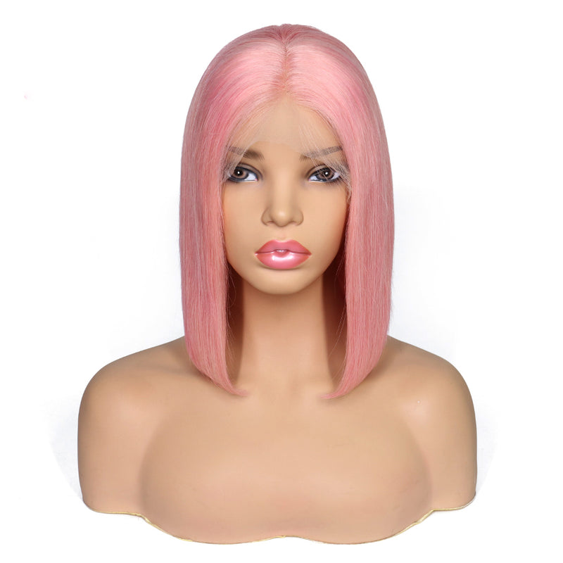 Pink Bob Wigs Lace Front Wig Full Lace Wig 100% Human Hair Wigs