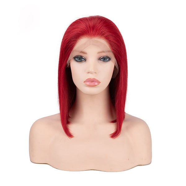 Red Bob Wigs Lace Front Wig Full Lace Wig 100% Human Hair Wig 1