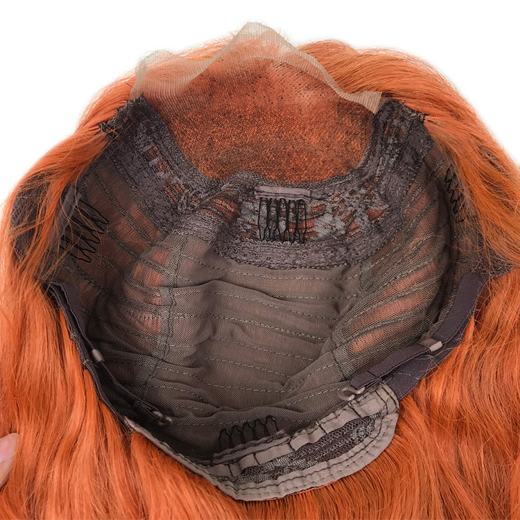 Fiery Copper Body Wave 26 inch 180% Density Human Hair Lace Wig