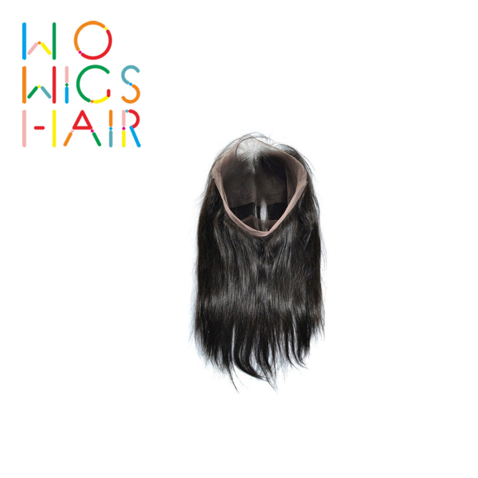 3 Bundles With 360 Frontal Straight Hair 100% Unprocessed Virgin Hair Extensions
