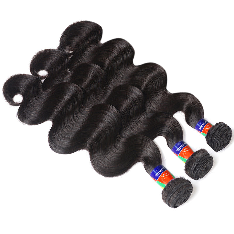 3 Bundles with a 13x4 Frontal Body Wave 12-38 inch 100% Unprocessed Virgin Hair Extensions
