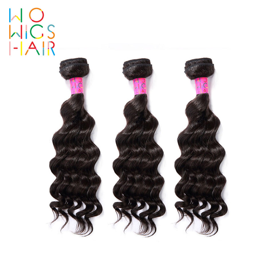 3 Bundles With 360 Frontal Deep Wave Hair 100% Unprocessed Virgin Hair Extensions