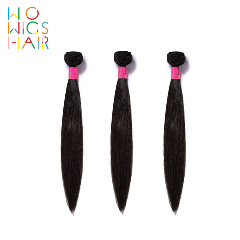 3 Bundles With 360 Frontal Straight Hair 100% Unprocessed Virgin Hair Extensions