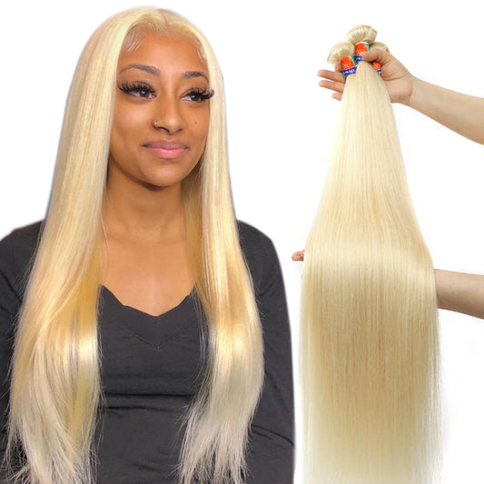 4 Bundle Deals #613 Blonde Straight 12-38 inch 100% Human Hair Extensions