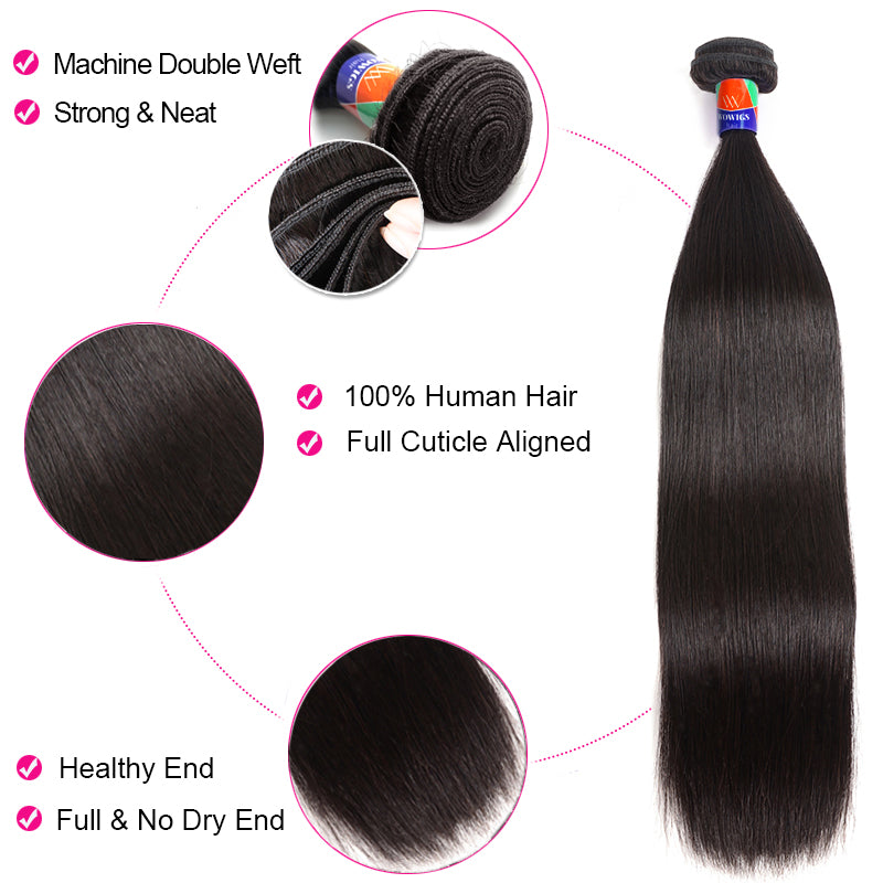 4 Bundle Deals Straight Hair 12-38 inch 100% Virgin Hair Extensions
