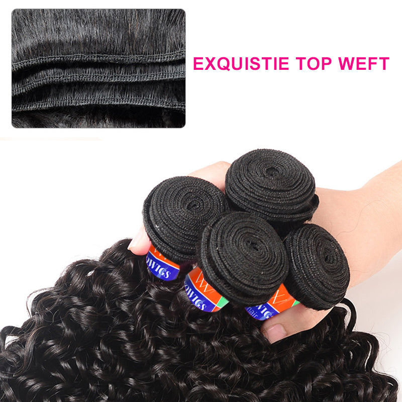 4 Bundles With a 13x4 Lace Frontal Curly Hair Virgin Hair Extensions