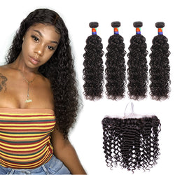 4 Bundles With a 13x4 Lace Frontal Curly Hair Virgin Hair Extensions