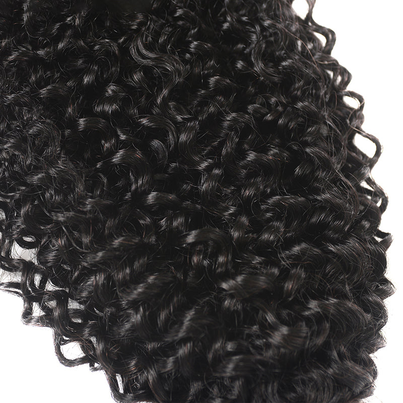 4 Bundles With a 13x4 Lace Frontal Kinky Curly Hair Virgin Hair Extensions