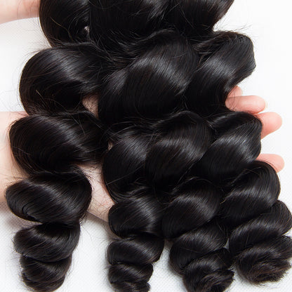 4 Bundles With a 13x4 Lace Frontal Loose Wave Hair Virgin Hair Extensions