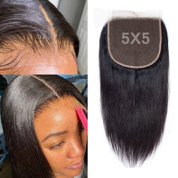 5x5 HD Lace Closure Straight Hair 100% Human Hair