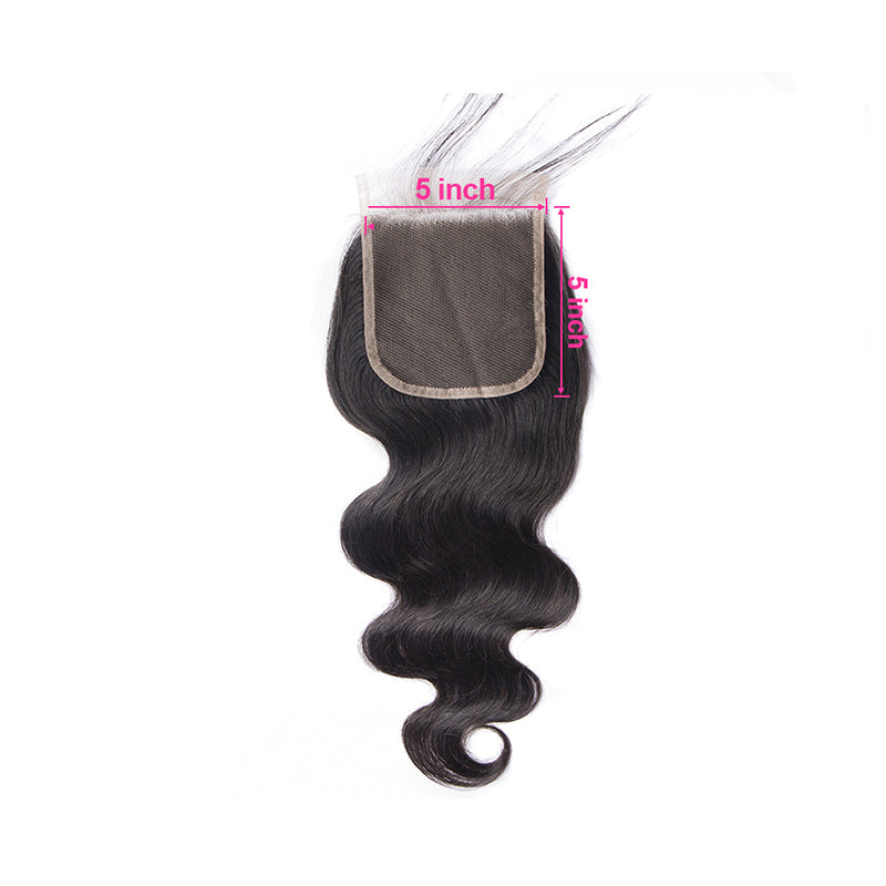 5×5 Lace Closure Body Wave 100% Virgin Hair 