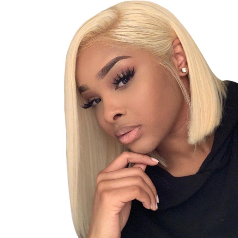 Blonde #613 Bob Lace Front Wig Full Lace Wig 100% Human Hair