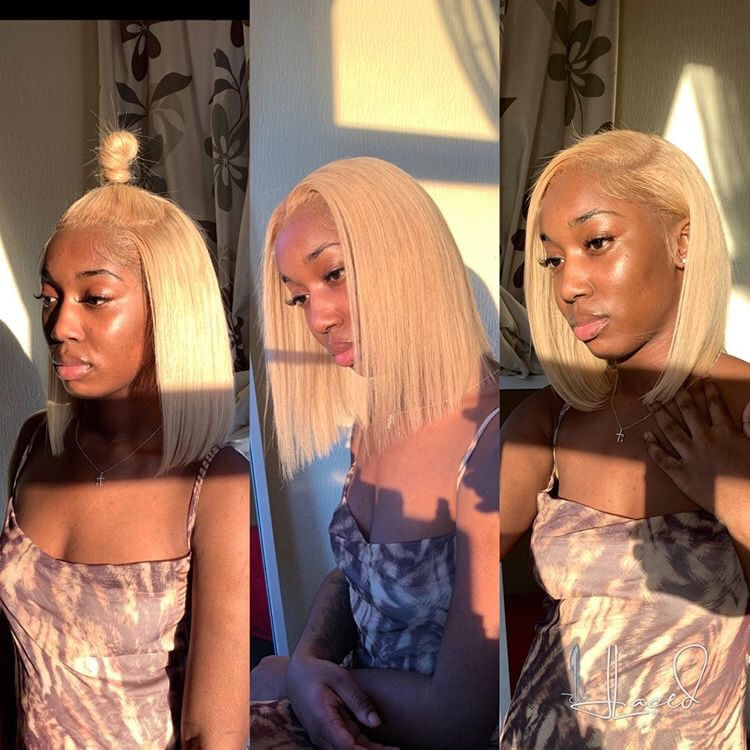 Blonde #613 Bob Full Lace Wig 150% Density